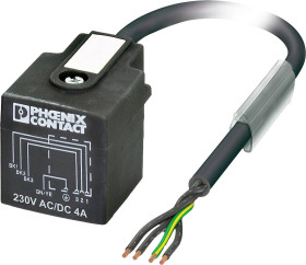 Złącze zaworowe z integralnym kablem 1438956 czarny SAC-4P-3,0-PUR/AD 1438956 Phoenix Contact Zawartość: 1 szt.