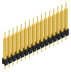 Pin header, 16 pole, pitch 2.54 mm, straight, black, 10040870