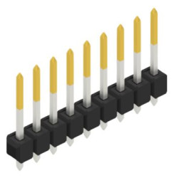 Pin header, 9 pole, pitch 2.54 mm, straight, black, 10054132