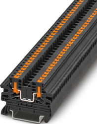 Through terminal block, push-in connection, 0.14-4.0 mm², 1 pole, 24 A, black, 1291482