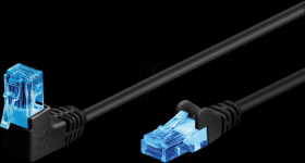 51528 Network cable Cat.6a U/UTP angled / straight, 0.5 m