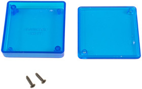 ABS miniature enclosure, (L x W x H) 60 x 60 x 15 mm, blue/transparent, IP54, 1551TTTBU