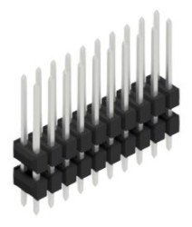 Pin header, 20 pole, pitch 2.54 mm, straight, black, 10051330