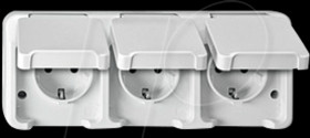 MEG2390-8019 Triple socket, horizontal with contact protection - Aquastar, po