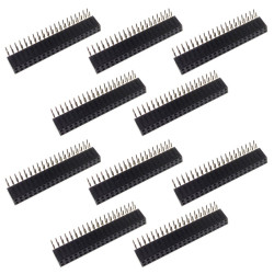 Listwa stykowa 2.54mm kątowa 2x20, czarna - 10 szt.