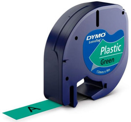 Letratag tape, 12 mm, tape green, font black, 4 m, S0721640