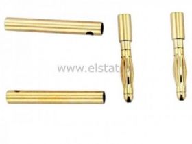 Wtyk i gniazdo GOLD - 2mm - zestaw para 25A banan