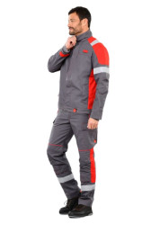 Kurtka, 63620RATXT, rodzaj Unisex, XL, Szary, czerwony