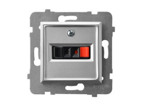 ARIA Gniazdo głośnikowe pojedyncze srebro GG-1U/m/18 OSPEL