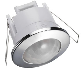 Czujnik ruchu PIR sufitowy do wbudowania LED 360stopni srebrny
