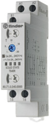 Multifunction time relay, 0.1 s to 24 h, 6 functions, 1 Form A (N/O), 24-240 V AC/DC, 1 A/240 V AC/DC, 80.71.0.240.0000