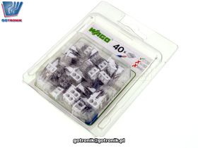 SzybkozĹÄczka 2x 0,5-2,5mm2 transparentna x40szt. WAGO 2273-202