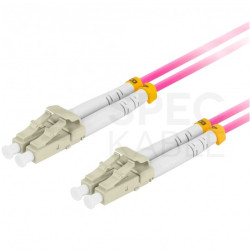 Patchcord światłowodowy MM LC/UPC-LC/UPC duplex 3mm OM4 magenta 2m LANBERG