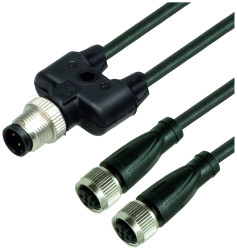 Pepperl+Fuchs 309162 Rozdzielacz i adapter czujnika/aktuatora V1-G-BK0,3M-PUR-A-T24B-V1-G, piny: 4, 4, 0.3 m, 1 szt.