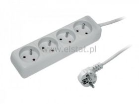 Przedłużacz 4GN 1,5m, biały; 3x1,5mm2; uziemienie