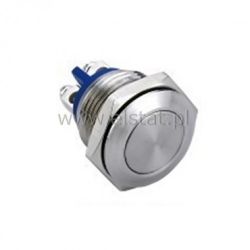 Przycisk chwilowy 16mm płaski chrom 36V - śrubki