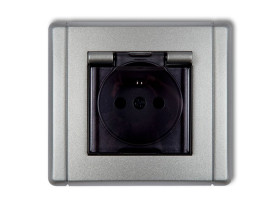 FLEXI Gniazdo hermetyczne z uziemieniem (klapka dymna przesłony torów prądowych) srebrny metalik 7FGPB-1zdp KARLIK