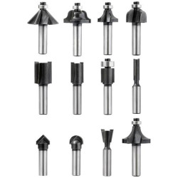 kwb 757290 Milling Set: 8mm shank Carbide tips 12-piece for Wood.