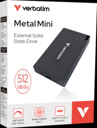 SSD hard drive, 512 GB, USB-C, USB 3.2, black, Verbatim 32030