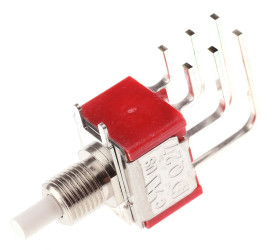 Nasadka przełącznika Chwilowy DPDT średnica wycięcia 6.35mm, montaż PCB RS PRO