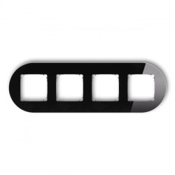 ICON Ramka uniwersalna poczwórna okrągła - efekt szkła (ramka: czarna spód: grafitowy mat) 12-28-IRSO-4