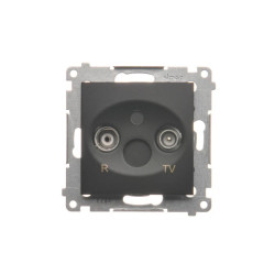 Simon 54 Gniazdo antenowe R-TV zakończeniowe do gniazd przelotowych (moduł) czarny mat DAZ.01/49