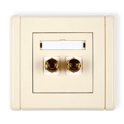 Gniazdo głośnikowe poj. (typu banan - czerwony i czarny, pozłacany, 4 mm2, do lutowania od strony puszki)