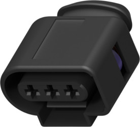 Socket, unequipped, 3 pole, straight, 1 row, black, 2050994-1