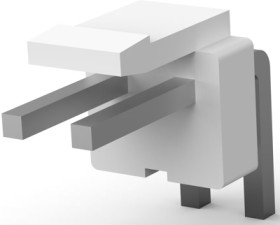 Pin header, 2 pole, pitch 3.96 mm, angled, white, 647676-2