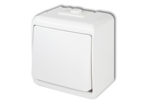 JUNIOR IP54 Wyłącznik pojedynczy podświetlany biały WHE-1L KARLIK
