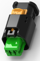 Socket, 2 pole, straight, 1 row, green, 1-1801175-5