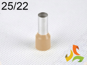 Końcówka kablowa 25/22 mm2 tulejka izolowana miedziana brązowa 50szt. DI 25-22 BR GPH