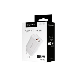 Ładowarka - zasilacz sieciowy USB+USB-C QuickCharge 22,5W PD3.0/65W biały Kruger&Matz / KM0857