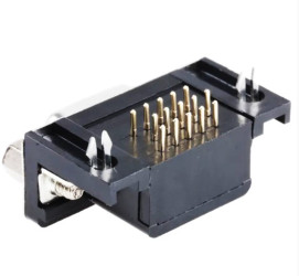 Złącze D-Sub 15-pinowe Żeński Kąt Proste Przewlekany Kąt prosty raster 2.29mm Złoto