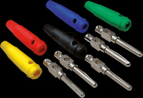 072149/G banana plug screw type, red, gold plated