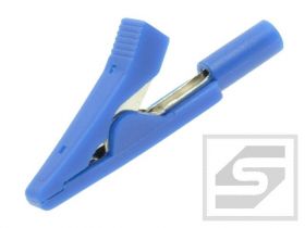 Krokodylek 27.187.5 nieb. 10A;60V 41.5mm;wtykany(gn.ban.2mm) odp. MA1