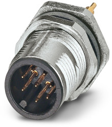 Panel plug, M12, 8 pole, solder pins, SPEEDCON locking, straight, 1240024