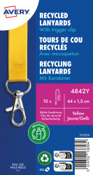 4842Y Lanyard, 440 x 15 mm, yellow, 10 pieces