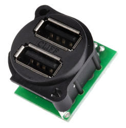 Złącze USB A Montaż na panelu Żeński 2.0 2-portowe