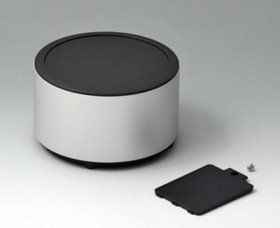 Aluminum enclosure, (Ø x H) 120 x 70 mm, black (RAL 9005), IP40, ER126059