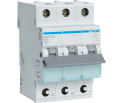 Wyłącznik nadprądowy B 63A 3P 6kA QuickConnect MBS363 HAGER
