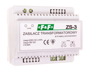 Zasilacz stabilizowany 230VAC/18VDC 12W 0,66A ZS-3