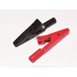 krokodyl 2mm izolowany 42mm 60V/10A czerwony