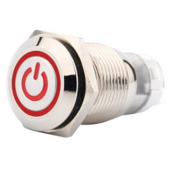 Przełącznik PBW-16APP wandaloodporny "POWER" 2A 250V podśw. 12V