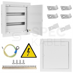 OUTLET Rozdzielnica podtynkowa metalowa 2x18 modułów IP30 (400V AC) 435x415x130mm drzwi pełne KOLE SYSTEMS