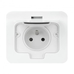 Hermetyczne gniazdo elektryczne prostokątne, IP55, 1x2P+Z(French), białe,OR-GM-9031/W