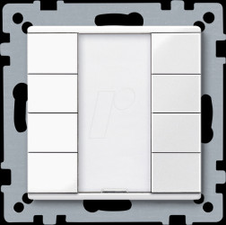 617419 Push-button, 4-gang plus, polar white glossy