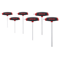 Wiha 45620 L-key with T-handle set ComfortGrip 6 pc