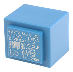 Transformator do druku 24V ac 230V ac 2 wyjścia THT 2.3VA