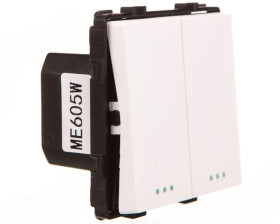 TouchMe Mechanizm łącznik podwójny schodowy biały ME605W